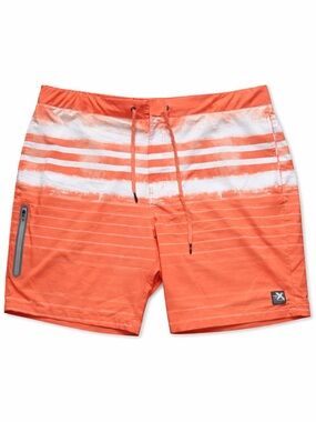 ZeroXposur Mens XXL Board Shorts Swim Trunks Orange Striped NWOT